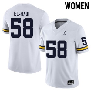 Women's Giovanni El-Hadi White Michigan Wolverines #58 College Football High School Jersey 559938-335