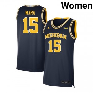 Women's Aday Mara Navy Michigan Wolverines #15 College Basketball 2025-26 Jersey 525348-360