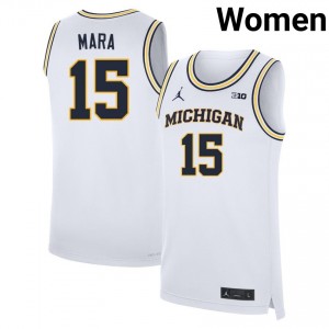 Women Aday Mara White Michigan Wolverines #15 College Basketball Player Jersey 822245-442