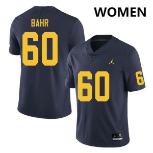 Women Brooks Bahr Navy Michigan Wolverines #60 College Football Alumni Jerseys 924540-566