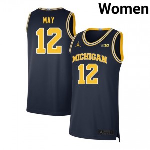 Women Charlie May Navy Michigan Wolverines #12 College Basketball Player Jerseys 667378-225