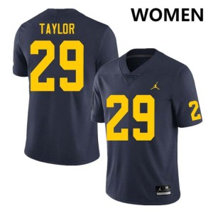 Women Chase Taylor Navy Michigan Wolverines #29 College Football Limited Jersey 765667-723