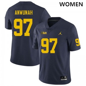 Women's Chibi Anwunah Navy Michigan Wolverines #97 College Football Game Jersey 174787-503