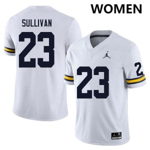 Women Cole Sullivan White Michigan Wolverines #23 College Football Game Jersey 352981-653