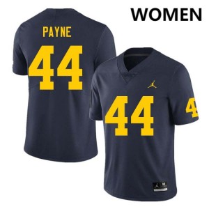Women Damon Payne Navy Michigan Wolverines #44 College Football Official Jersey 286651-350