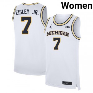 Women Howard Eisley Jr. White Michigan Wolverines #7 College Basketball Player Jerseys 490873-570