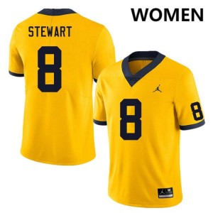 Womens I'Marion Stewart Yellow Michigan Wolverines #8 College Football Stitched Jerseys 715802-569
