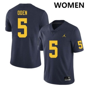 Women Jacob Oden Navy Michigan Wolverines #5 College Football 2025 Jerseys 371708-870