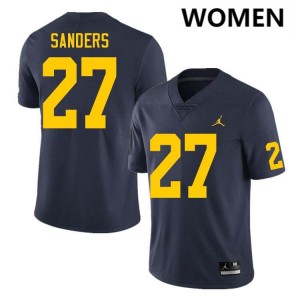 Women Jayden Sanders Navy Michigan Wolverines #27 College Football University Jerseys 580855-871
