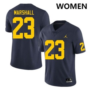 Women Jordan Marshall Navy Michigan Wolverines #23 College Football Player Jersey 882865-886