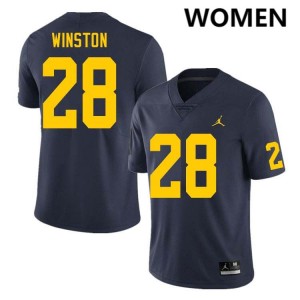 Womens Kainoa Winston Navy Michigan Wolverines #28 College Football Alumni Jerseys 586730-442
