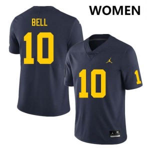 Women's Kendrick Bell Navy Michigan Wolverines #10 College Football 2025-26 Jerseys 514140-928