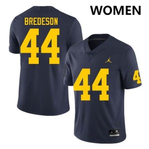 Womens Max Bredeson Navy Michigan Wolverines #44 College Football Alumni Jersey 452692-897
