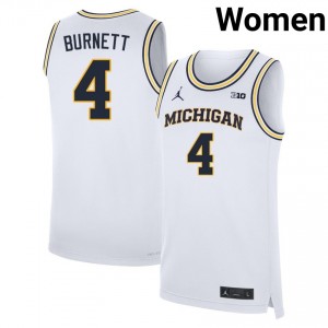 Women's Nimari Burnett White Michigan Wolverines #4 College Basketball Player Jerseys 500297-281