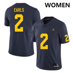 Womens Shamari Earls Navy Michigan Wolverines #2 College Football Limited Jersey 776901-244