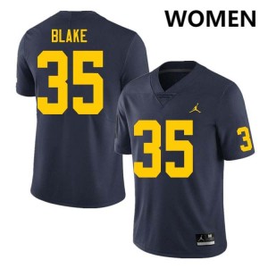 Women's Stuart Blake Navy Michigan Wolverines #35 College Football Player Jersey 865667-740