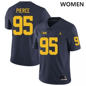 Womens Trey Pierce Navy Michigan Wolverines #95 College Football Official Jersey 836407-855