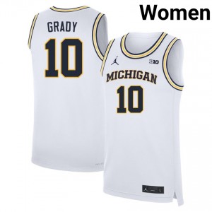 Women's Winters Grady White Michigan Wolverines #10 College Basketball Official Jersey 954933-554