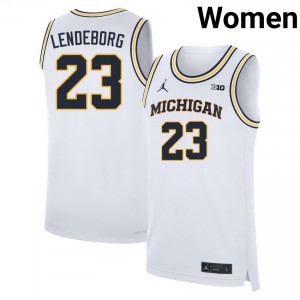 Women's Yaxel Lendeborg White Michigan Wolverines #23 College Basketball University Jerseys 639710-824