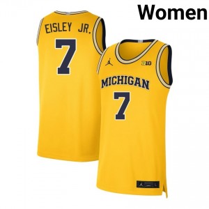 Womens Howard Eisley Jr. Maize Michigan Wolverines #7 College Basketball Player Jerseys 181762-764