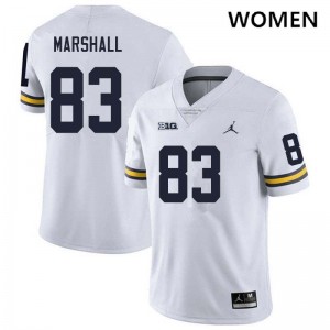 Womens Zack Marshall White Michigan Wolverines #83 College Football Limited Jersey 978012-468