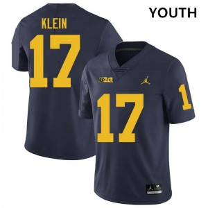 Youth Marlin Klein Navy Michigan Wolverines #17 College Football Game Jerseys 645008-267
