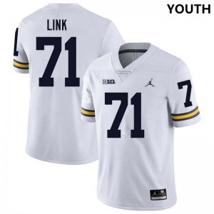 Youth Evan Link White Michigan Wolverines #71 College Football Player Jerseys 918230-526