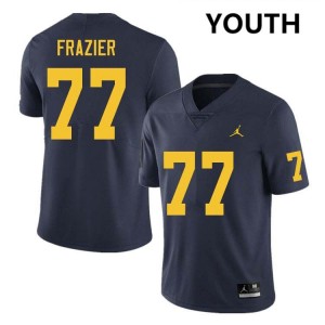 Youth Blake Frazier Navy Michigan Wolverines #77 College Football University Jerseys 175717-550