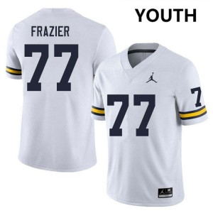 Youth Blake Frazier White Michigan Wolverines #77 College Football High School Jersey 130117-900