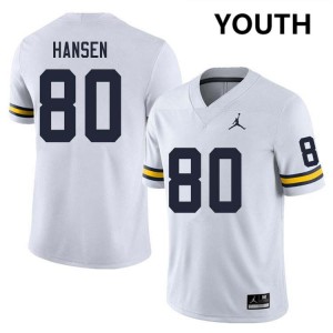 Youth Hogan Hansen White Michigan Wolverines #80 College Football Official Jerseys 991206-952