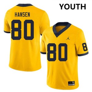 Youth Hogan Hansen Yellow Michigan Wolverines #80 College Football Replica Jerseys 242400-561