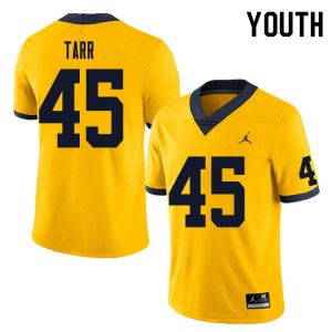 Youth Greg Tarr Yellow Michigan Wolverines #45 College Football High School Jersey 767048-678