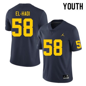 Youth Giovanni El-Hadi Navy Michigan Wolverines #58 College Football 2025 Jerseys 993023-598