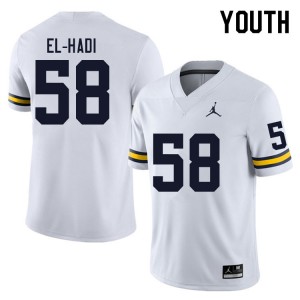 Youth Giovanni El-Hadi White Michigan Wolverines #58 College Football Replica Jerseys 532055-100