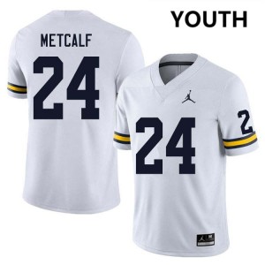 Youth Tevis Metcalf White Michigan Wolverines #24 College Football Limited Jersey 805633-692