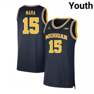 Youth Aday Mara Navy Michigan Wolverines #15 College Basketball University Jersey 796270-407