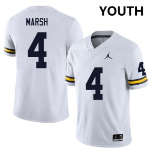 Youth Andrew Marsh White Michigan Wolverines #4 College Football High School Jerseys 237159-831