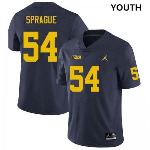 Youth Andrew Sprague Navy Michigan Wolverines #54 College Football Stitched Jersey 951885-216
