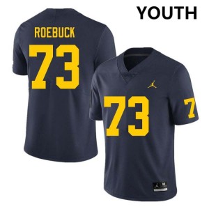 Youth Ben Roebuck Navy Michigan Wolverines #73 College Football Embroidery Jersey 863093-906