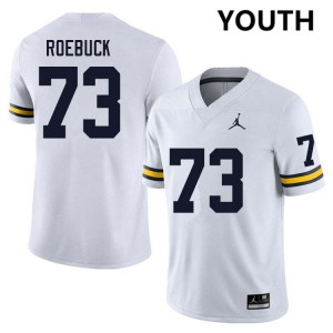 Youth Ben Roebuck White Michigan Wolverines #73 College Football Embroidery Jersey 645310-896