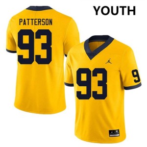 Youth Benny Patterson Yellow Michigan Wolverines #93 College Football 2025 Jerseys 689126-312