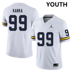 Youth Bobby Kanka White Michigan Wolverines #99 College Football Official Jerseys 103537-641