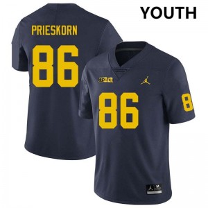 Youth Brady Prieskorn Navy Michigan Wolverines #86 College Football Replica Jerseys 760931-638