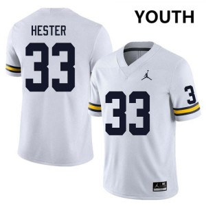 Youth CJ Hester White Michigan Wolverines #33 College Football Official Jerseys 449583-112