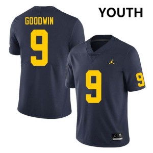 Youth Channing Goodwin Navy Michigan Wolverines #9 College Football NCAA Jerseys 180844-576
