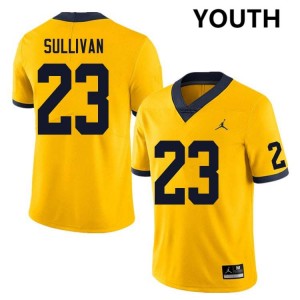 Youth Cole Sullivan Yellow Michigan Wolverines #23 College Football Player Jerseys 411150-257