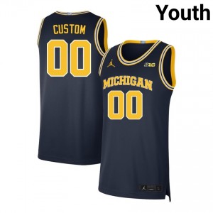 Youth Custom Navy Michigan Wolverines #00 College Basketball Limited Jerseys 760758-739