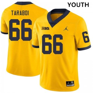 Youth Dan Taraboi Yellow Michigan Wolverines #66 College Football Replica Jersey 827375-760