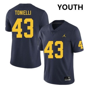Youth Deakon Tonielli Navy Michigan Wolverines #43 College Football Stitched Jersey 964692-920