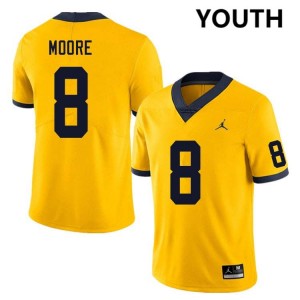 Youth Derrick Moore Yellow Michigan Wolverines #8 College Football Alumni Jersey 294795-339